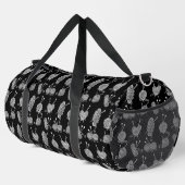 Strickgarnnäedles Knitters Schwarz-weiße Duffle Bag (Rechte Ecke)