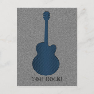 Strickgitarre Postkarte, dunkelblau Postkarte