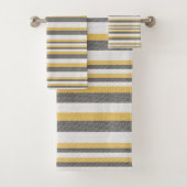 Strickgrau, Creme, gelbes Handtuch Badhandtuch Set (Insitu)