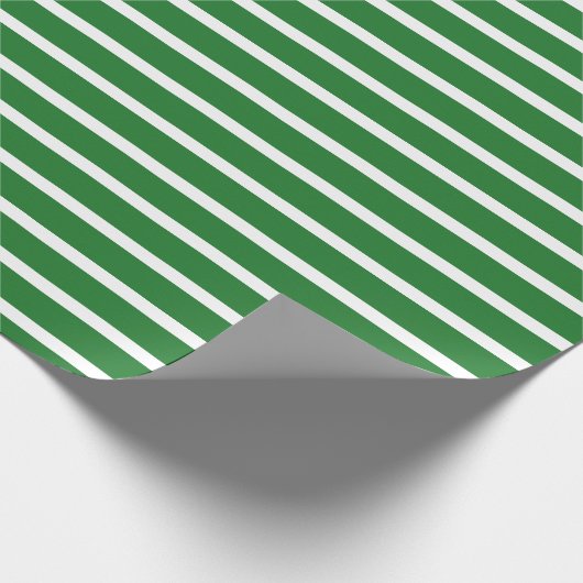 Strickgrün-weiße Streifen elegantes Mustergeschenk Geschenkpapier (Ecke)