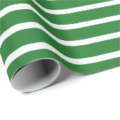 Strickgrün-weiße Streifen elegantes Mustergeschenk Geschenkpapier (Rolleneckpunkt)