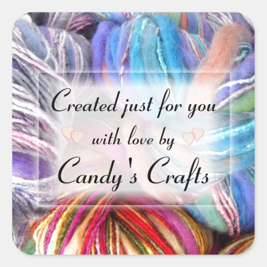 Strickhandwerk Quadratischer Aufkleber (Vorderseite)