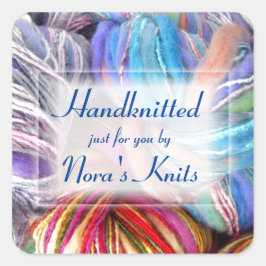 Strickhandwerk Quadratischer Aufkleber