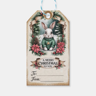 Strickhase und Zapfen-Anhänger Geschenkanhänger