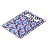 Strickheft - blau und lila notizblock (Linke Seite)