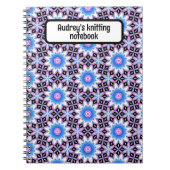 Strickheft - blau und lila notizblock (Vorderseite)