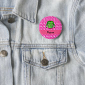 Strickjackerosa des individuellen Namens grünes Button (Beispiel)