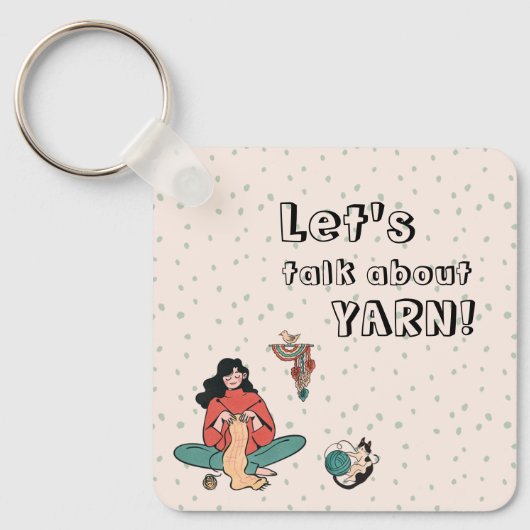 Strickkatzen von Frauen, sprechen wir über Garnzif Schlüsselanhänger (Vorderseite)