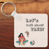 Strickkatzen von Frauen, sprechen wir über Garnzif Schlüsselanhänger (Vorderseite)