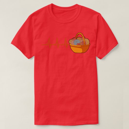 Strickkorb mit Wolle T-Shirt (Design vorne)