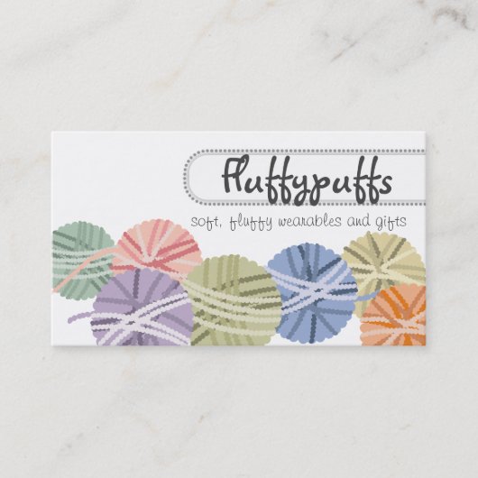 Strickkugeln aus Strickwaren Visitenkarte (Vorderseite)