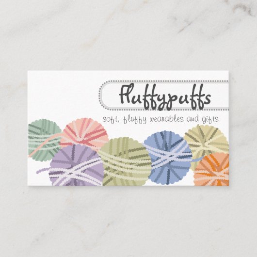 Strickkugeln aus Strickwaren Visitenkarte (Vorderseite)