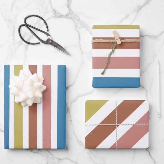 Stricklinien Geschenkpapier Set (Vorderseite)