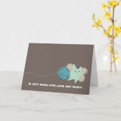 Strickmärchen niedliches Monster fliegend... Karte (Gelbe Blume)