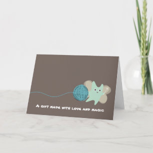 Strickmärchen niedliches Monster fliegend... Karte