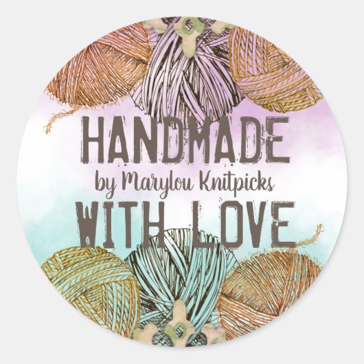 Strickmarkierungen aus Strickfaser Runder Aufkleber (Vorderseite)