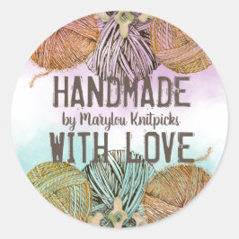 Strickmarkierungen aus Strickfaser Runder Aufkleber