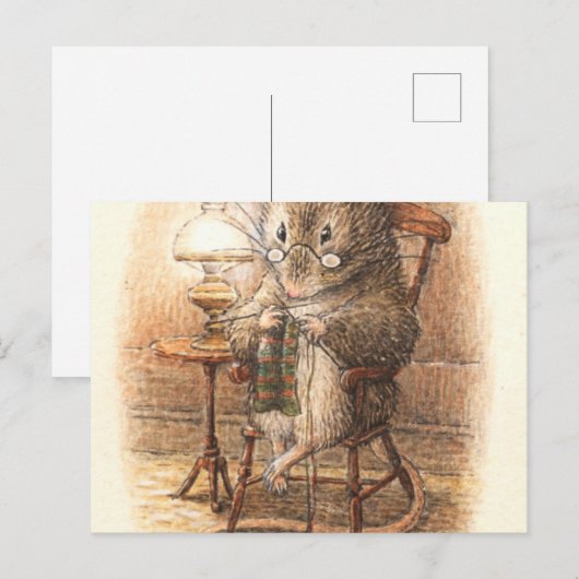 Strickmäuse - Beatrix Potter Postkarte (Vorne/Hinten)