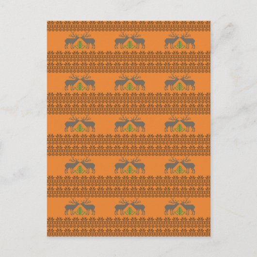 Strickmuster der litauischen Rentierkunst Postkarte (Vorderseite)