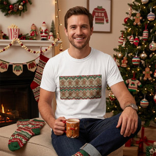 Strickmuster für Weihnachtsmann-Gebäck-Christmas T-Shirt