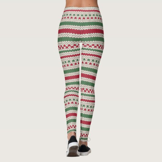 Strickmuster für Weihnachtspullover Leggings (Rückseite)