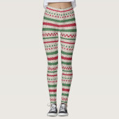Strickmuster für Weihnachtspullover Leggings (Vorderseite)