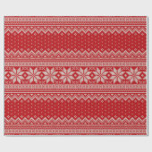 Strickmuster für Weihnachtspullover - ROT Geschenkpapier (Flach)