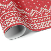Strickmuster für Weihnachtspullover - ROT Geschenkpapier (Rolleneckpunkt)
