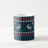 Strickmuster Weihnachtskiefern Hirsche Custom Kaffeetasse (Mittel)