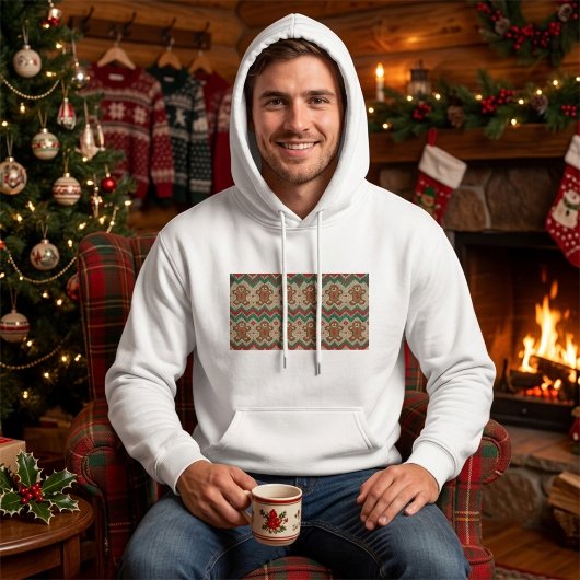 Strickmuster Weihnachtsmann Lebkuchenmann Hoodie