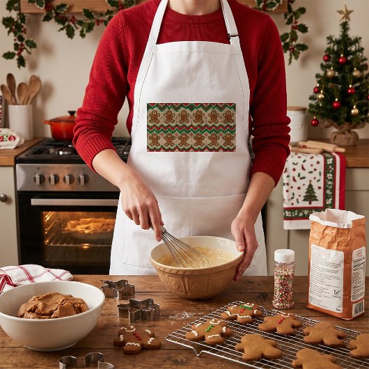 Strickmuster Weihnachtsmann Lebkuchenmann Schürze