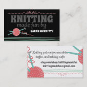 Stricknadelgarngekritzel-Stricker-Visitenkarte Visitenkarte (Vorne/Hinten)