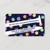 Stricknadeln aus buntem Garn Visitenkarte (Rückseite)