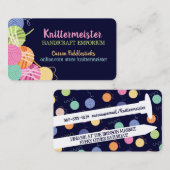 Stricknadeln aus buntem Garn Visitenkarte (Vorne/Hinten)