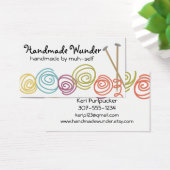 Stricknadeln aus farbigen Garnen Visitenkarte (Schreibtisch)