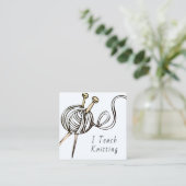 Stricknadeln Garnkunstlehrer Quadratische Visitenkarte (Stehend Vorderseite)