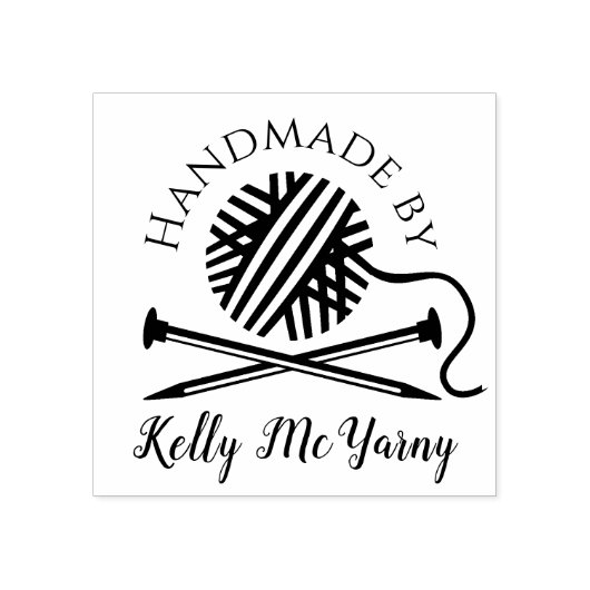 Stricknadeln, handgefertigt mit Liebe Briefmarke Gummistempel (Prägung)