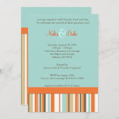 Strickorange und blaue Babydusche Einladung (Vorne/Hinten)