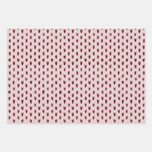 Strickpapier für die bemalten Herzen Geschenkpapier Set (Vorderseite)