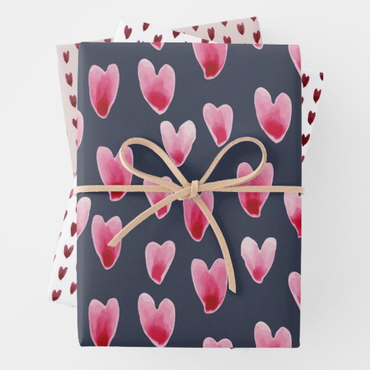 Strickpapier für gestrichene Herzen - Flachblatt-S Geschenkpapier Set (Beispiel)