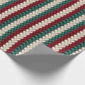 Strickpapier für Weihnachtsstreifen Geschenkpapier (Ecke)