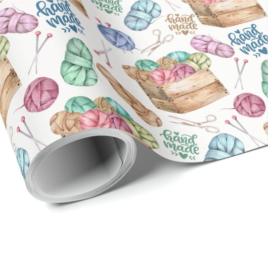 Strickpapier Geschenkpapier (Rolleneckpunkt)