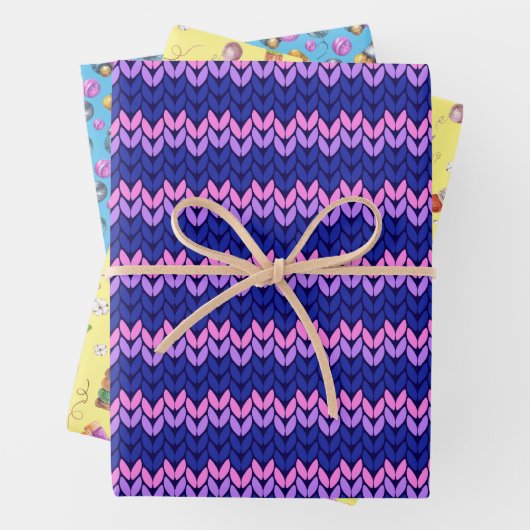 Strickpapier Geschenkpapier Set (Beispiel)