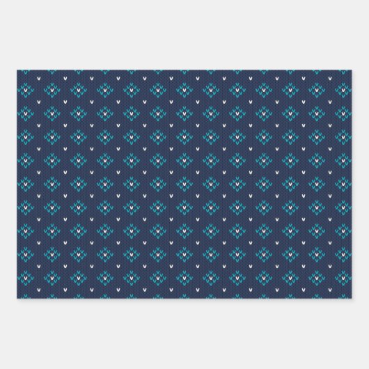 Strickpapier-Set mit 3 Geschenkpapier Set (Vorderseite 3)