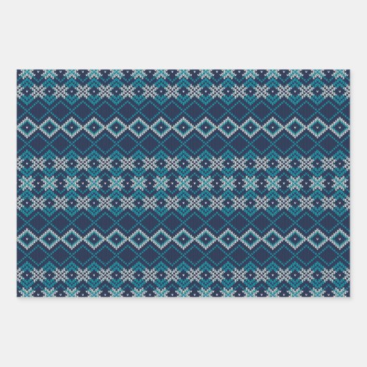 Strickpapier-Set mit 3 Geschenkpapier Set (Vorderseite 2)