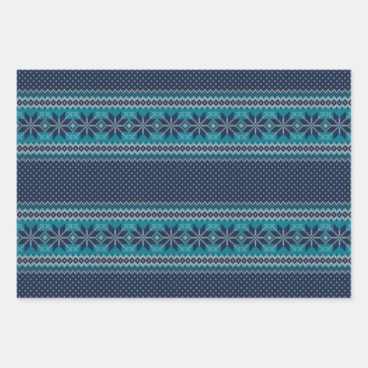 Strickpapier-Set mit 3 Geschenkpapier Set (Vorderseite)