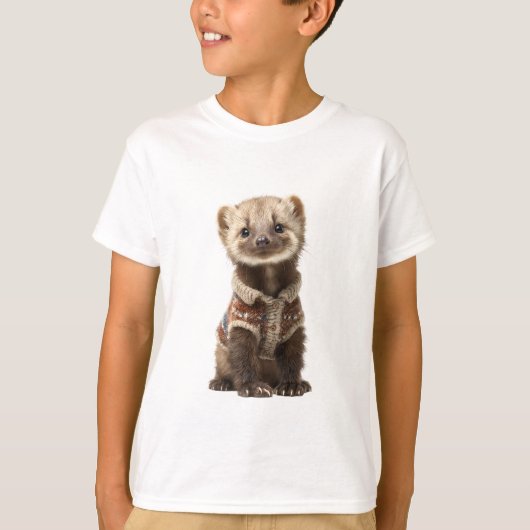 Strickpullover Marder Kinder T-Shirt (Vorderseite)