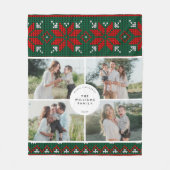 Strickpullover-Muster Familienfoto Fleecedecke (Vorderseite)