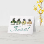 Strickschaf Grußkarte - Strick-It! Karte (Gelbe Blume)