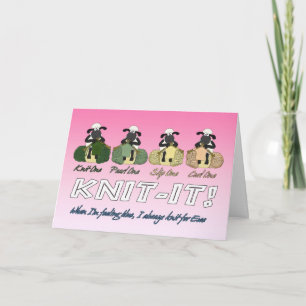 Strickschaf-Grußkarte - wenn ich Gefühl bl bin Karte